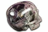 Realistic, Brecciated Banded Purple Fluorite Skull #382154-4